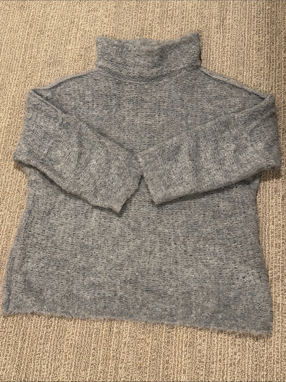 Free People Blue Heathered Turtleneck Sweater